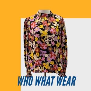WHO WHAT WEAR  Bohemian Garden floral top